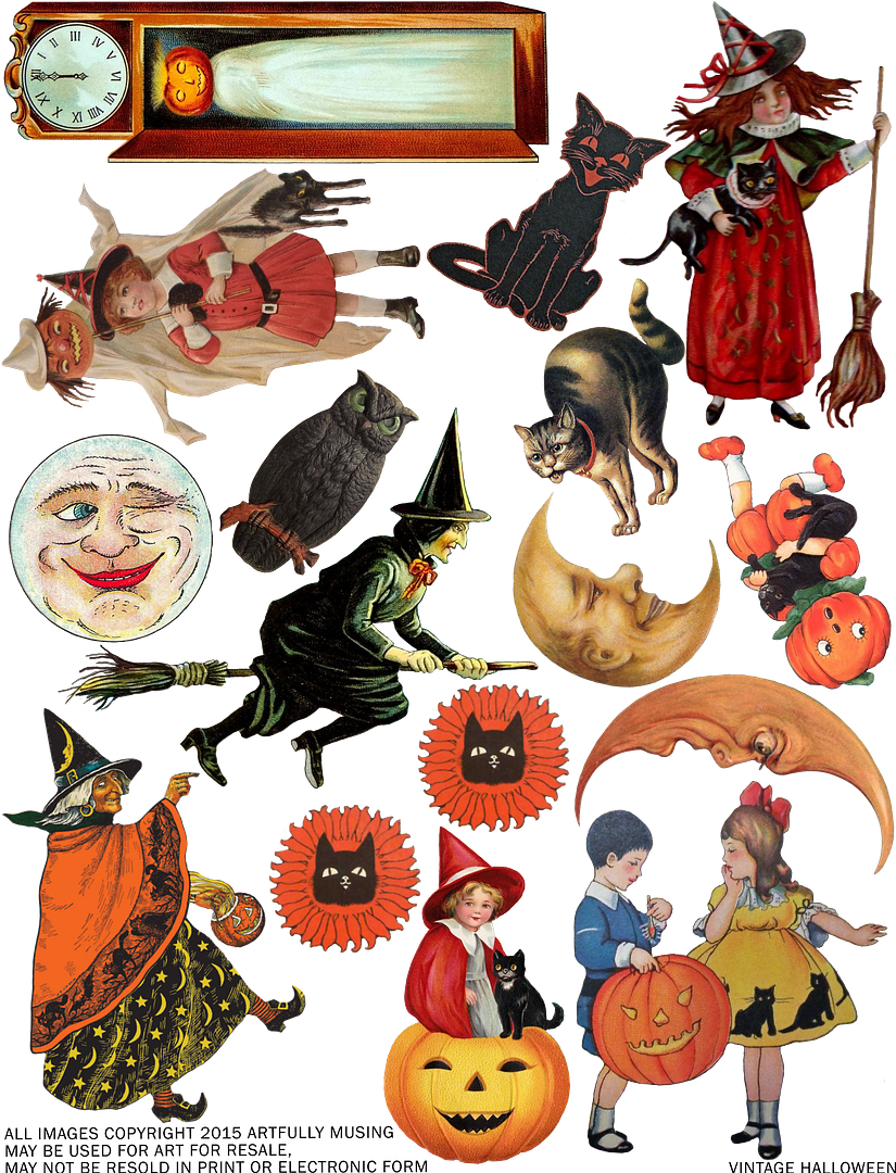 Artfully Musing FREE VINTAGE HALLOWEEN COLLAGE SHEET HAPPY HALLOWEEN!!!